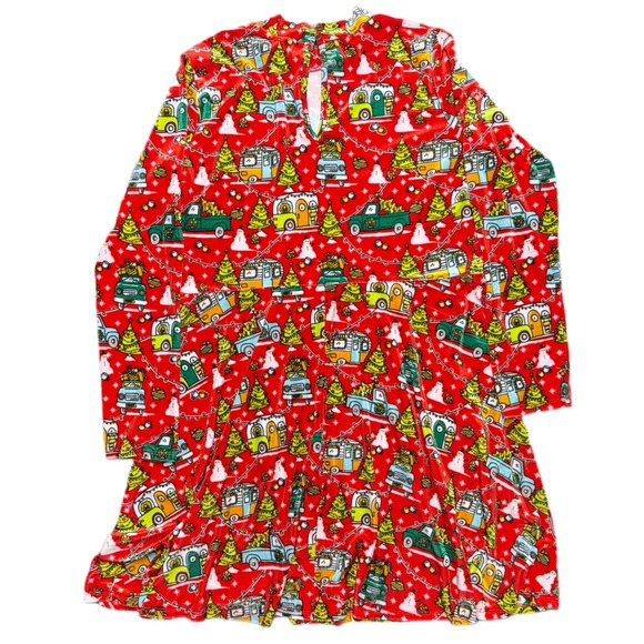 Born Famous XL Christmas Dress Trucks Campers Snowmen Holiday Swing Long Sleeve - Picture 2 of 6